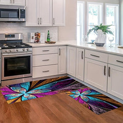 Feather Pattern Floor Mat Non Slip Water Absorbent Kitchen Pads