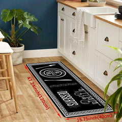 Cutlery & Letter Graphic Kitchen Rug Set