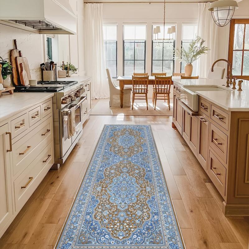 Vintage Washable Rug Runner 60x96 Non Slip Kitchen Hallway Mat