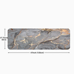 Grey Marble Kitchen Floor Mat Non-Slip Indoor Doormat
