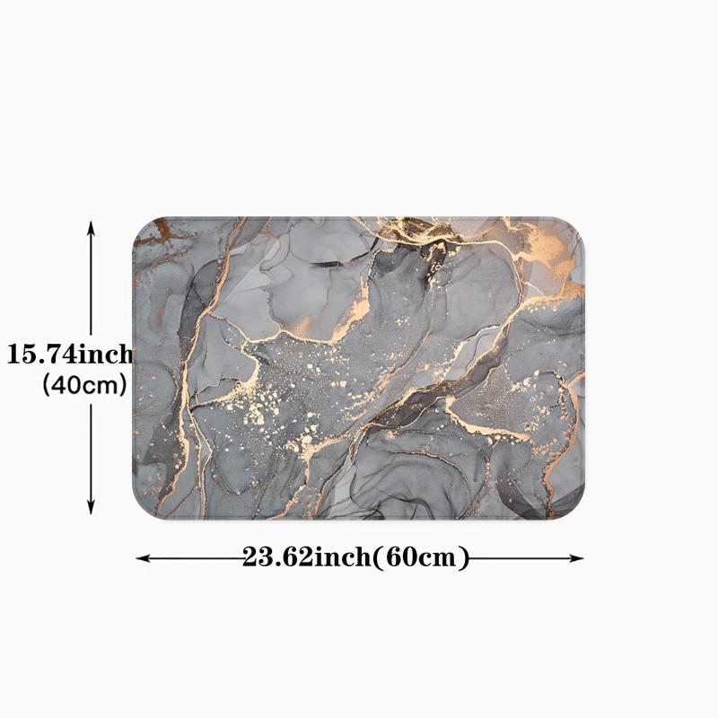 Grey Marble Kitchen Floor Mat Non-Slip Indoor Doormat
