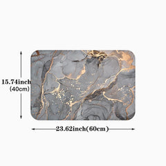 Grey Marble Kitchen Floor Mat Non-Slip Indoor Doormat
