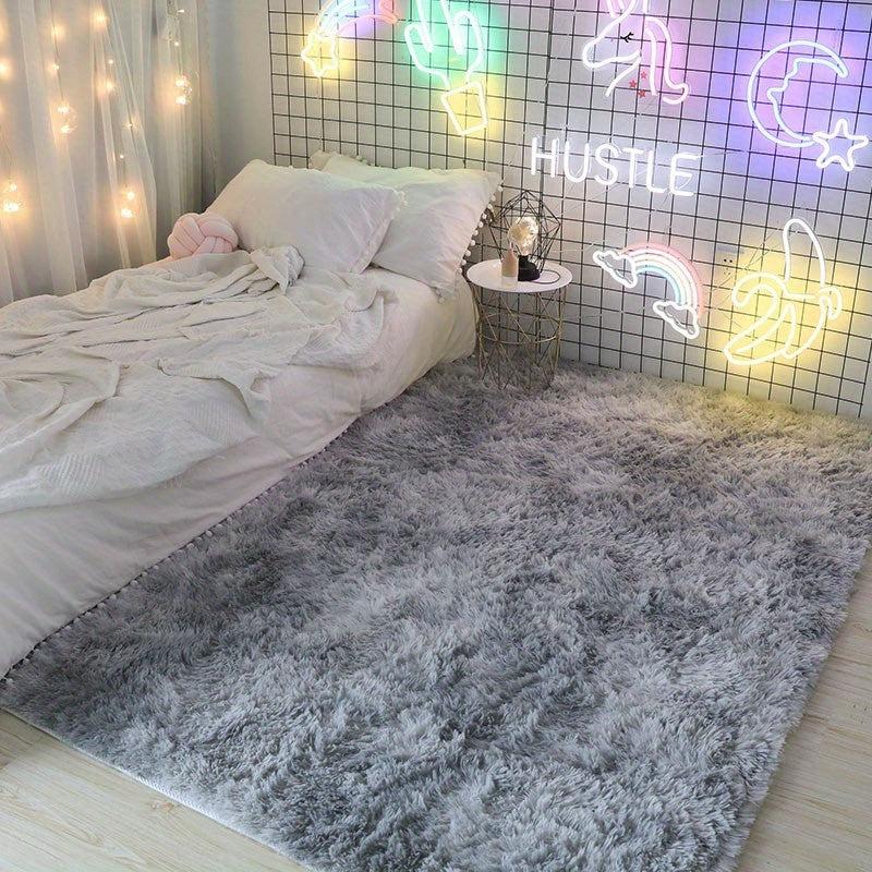 Plush Furry Area Rug for Bedroom Living Room