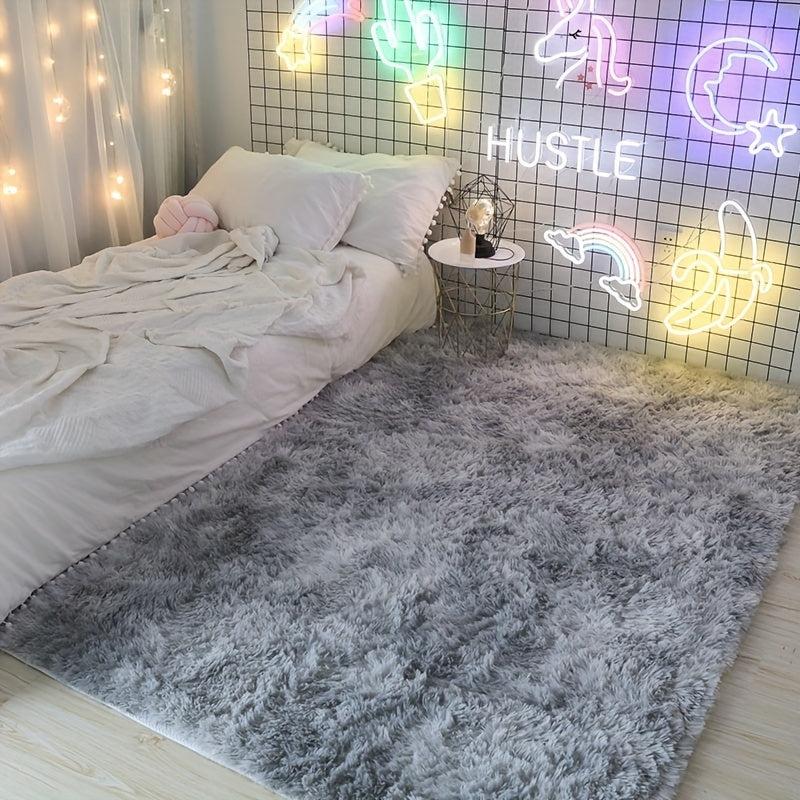 Plush Furry Area Rug for Bedroom Living Room