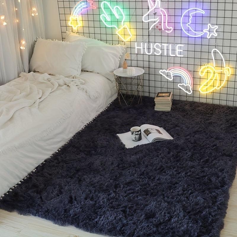 Plush Furry Area Rug for Bedroom Living Room