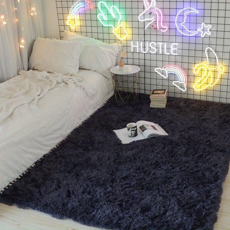 Plush Furry Area Rug for Bedroom Living Room