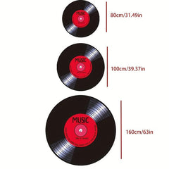 Music Record Round Area Rug for Living Room Bedroom