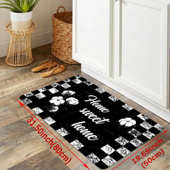 Floral & Alphabet Kitchen Floor Mat Non Slip Polyester Absorbent Bath Mat