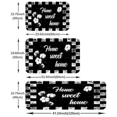 Floral & Alphabet Kitchen Floor Mat Non Slip Polyester Absorbent Bath Mat
