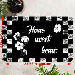 Floral & Alphabet Kitchen Floor Mat Non Slip Polyester Absorbent Bath Mat