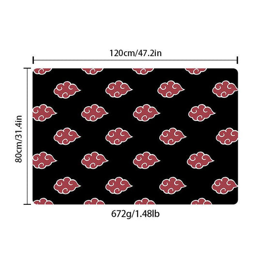 Red Cloud Pattern Floor Mat Anime Print Area Rug For Kids Boys Teens
