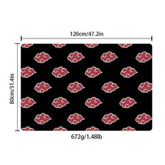 Red Cloud Pattern Floor Mat Anime Print Area Rug For Kids Boys Teens