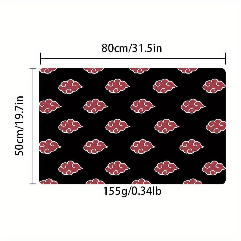 Red Cloud Pattern Floor Mat Anime Print Area Rug For Kids Boys Teens