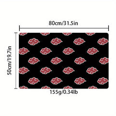 Red Cloud Pattern Floor Mat Anime Print Area Rug For Kids Boys Teens