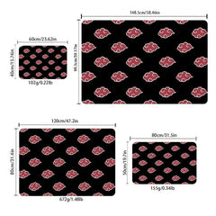 Red Cloud Pattern Floor Mat Anime Print Area Rug For Kids Boys Teens