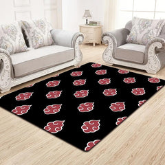 Red Cloud Pattern Floor Mat Anime Print Area Rug For Kids Boys Teens