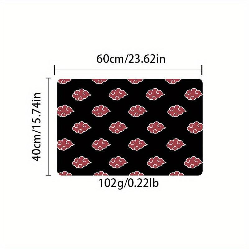 Red Cloud Pattern Floor Mat Anime Print Area Rug For Kids Boys Teens