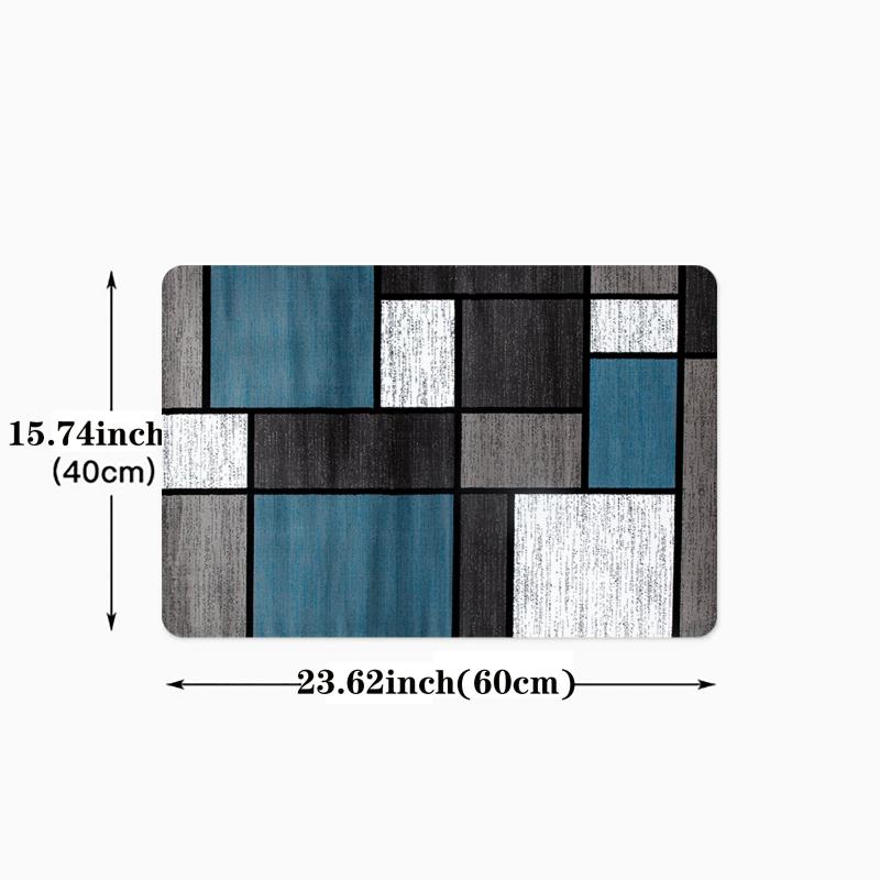 Modern Geometric Kitchen Mat Anti Slip Polyester Carpet Absorbent Bath Mat