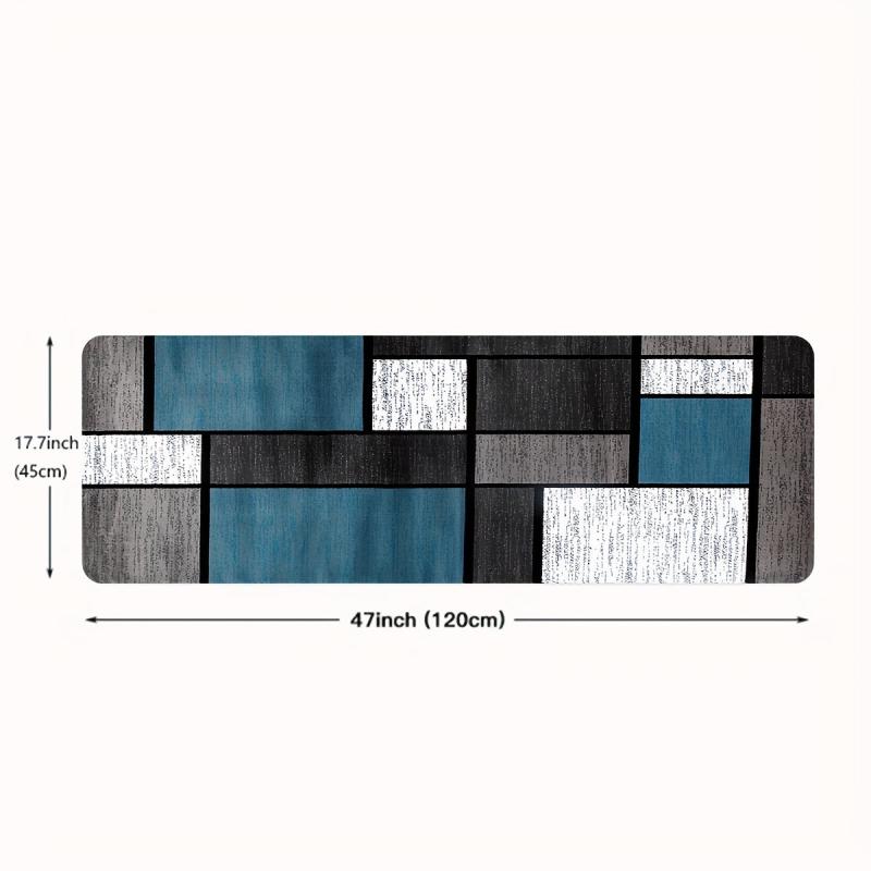 Modern Geometric Kitchen Mat Anti Slip Polyester Carpet Absorbent Bath Mat