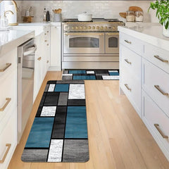 Modern Geometric Kitchen Mat Anti Slip Polyester Carpet Absorbent Bath Mat
