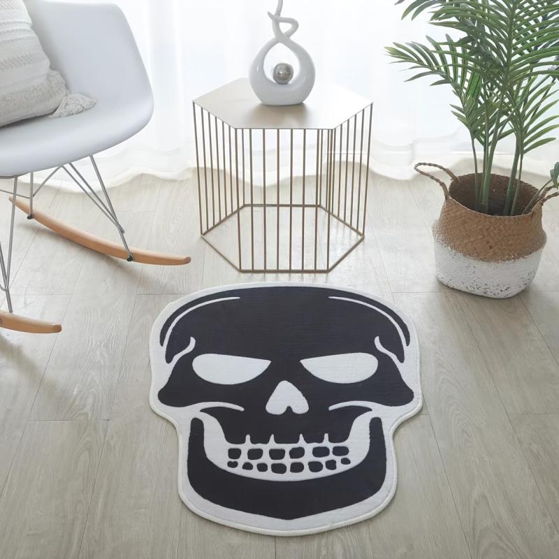 Skull Bath Mat Gothic Decor Halloween Bathroom Mats