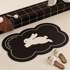 Cartoon Rabbit Bath Rug Soft Non Slip Absorbent Bathroom Mat