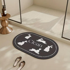 Cartoon Rabbit Bath Rug Soft Non Slip Absorbent Bathroom Mat