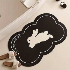 Cartoon Rabbit Bath Rug Soft Non Slip Absorbent Bathroom Mat