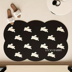 Cartoon Rabbit Bath Rug Soft Non Slip Absorbent Bathroom Mat