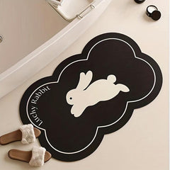 Cartoon Rabbit Bath Rug Soft Non Slip Absorbent Bathroom Mat