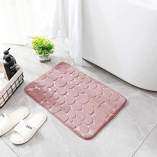 Memory Foam Bath Mat Cobblestone Bathroom Rugs Water Absorbent Bath Mats