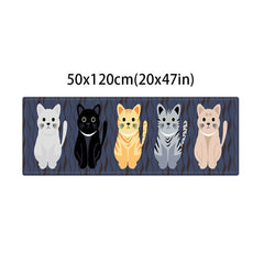 Absorbent Cat Kitchen Rug Anti Fatigue Waterproof Non Slip Carpet