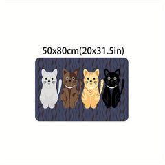 Absorbent Cat Kitchen Rug Anti Fatigue Waterproof Non Slip Carpet