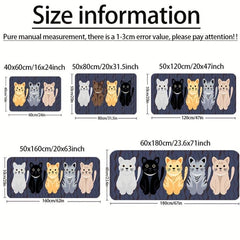 Absorbent Cat Kitchen Rug Anti Fatigue Waterproof Non Slip Carpet