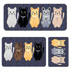 Absorbent Cat Kitchen Rug Anti Fatigue Waterproof Non Slip Carpet