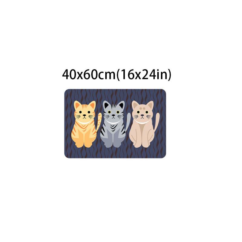 Absorbent Cat Kitchen Rug Anti Fatigue Waterproof Non Slip Carpet