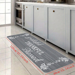 Grey Floor Letter Lace Kitchen Mat Non-slip Waterproof Mat