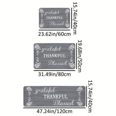 Grey Floor Letter Lace Kitchen Mat Non-slip Waterproof Mat