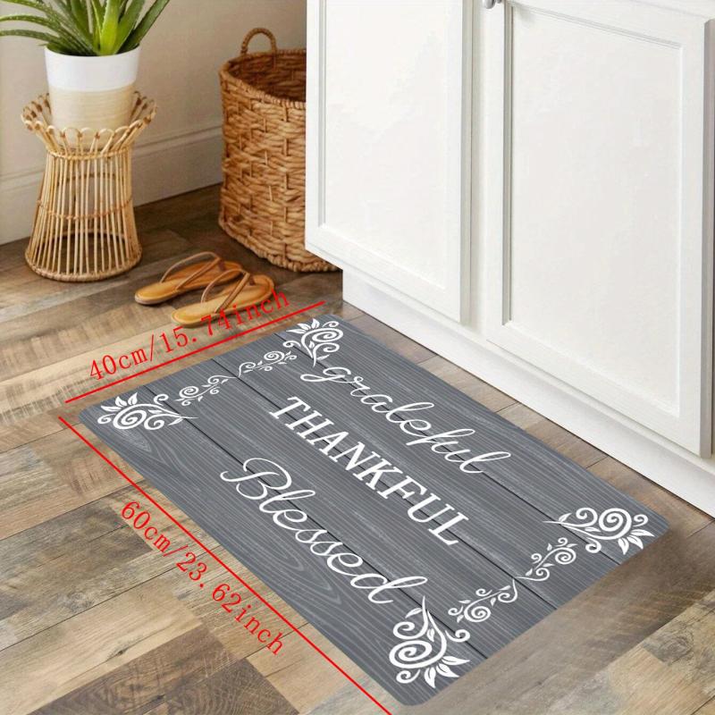 Grey Floor Letter Lace Kitchen Mat Non-slip Waterproof Mat
