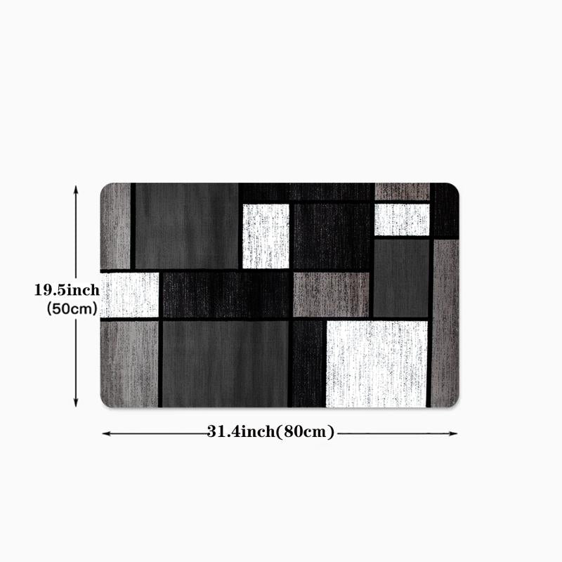 Geometric Kitchen Mat - Anti Slip Washable Durable Polyester