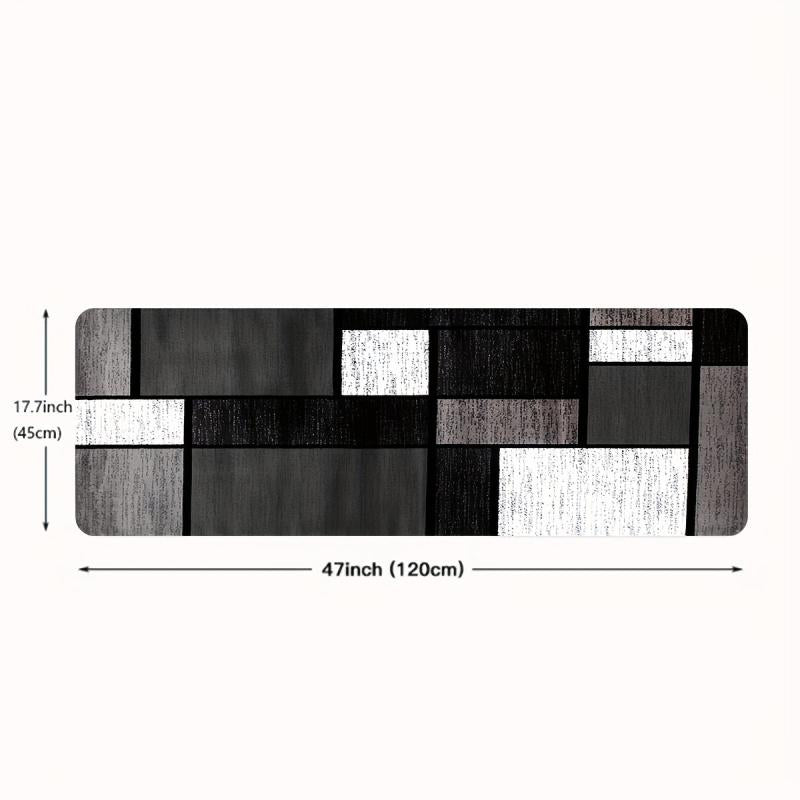Geometric Kitchen Mat - Anti Slip Washable Durable Polyester