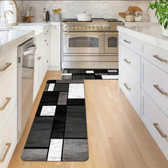 Geometric Kitchen Mat - Anti Slip Washable Durable Polyester