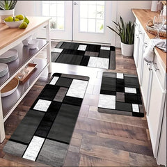 Geometric Kitchen Mat - Anti Slip Washable Durable Polyester