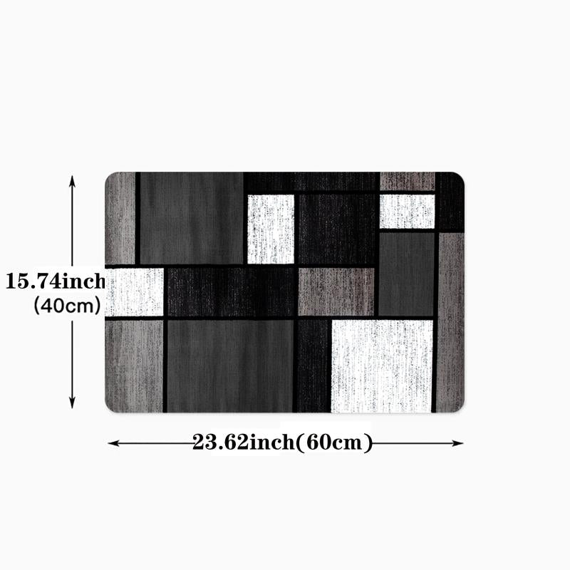 Geometric Kitchen Mat - Anti Slip Washable Durable Polyester