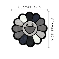 Colorful Sunflowers Round Rug Soft Area Mat Fluffy Washable Bedroom Floor Mat