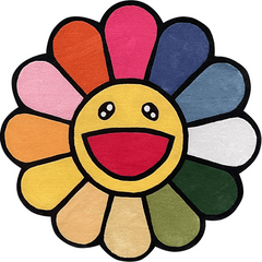 Colorful Sunflowers Round Rug Soft Area Mat Fluffy Washable Bedroom Floor Mat