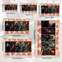 Horror Anime Floor Rug for Halloween, Machine Washable, Waterproof Carpet