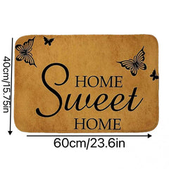 Non Slip Floral Welcome Mat Machine Washable Indoor Outdoor Door Mat