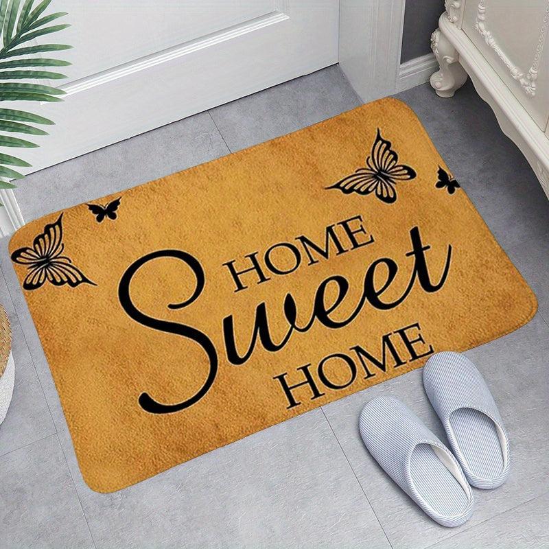 Non Slip Floral Welcome Mat Machine Washable Indoor Outdoor Door Mat