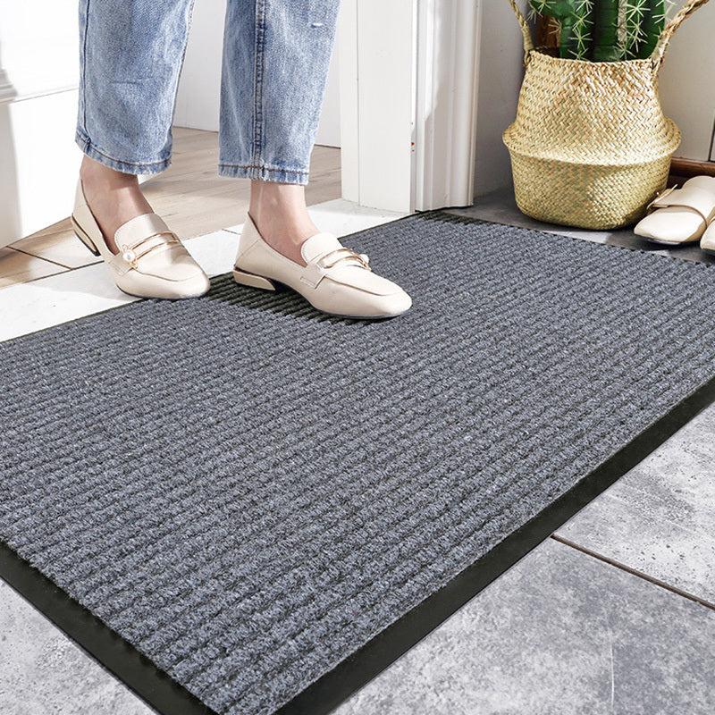 Solid Striped Door Mat Non Slip Entrance Rug Indoor Outdoor